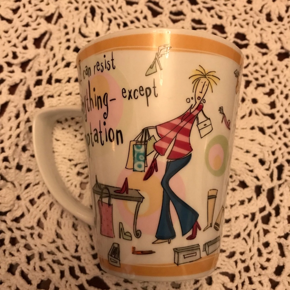 Johnson Brothers Born To Shop Mug “I can resist anything - except temptation”